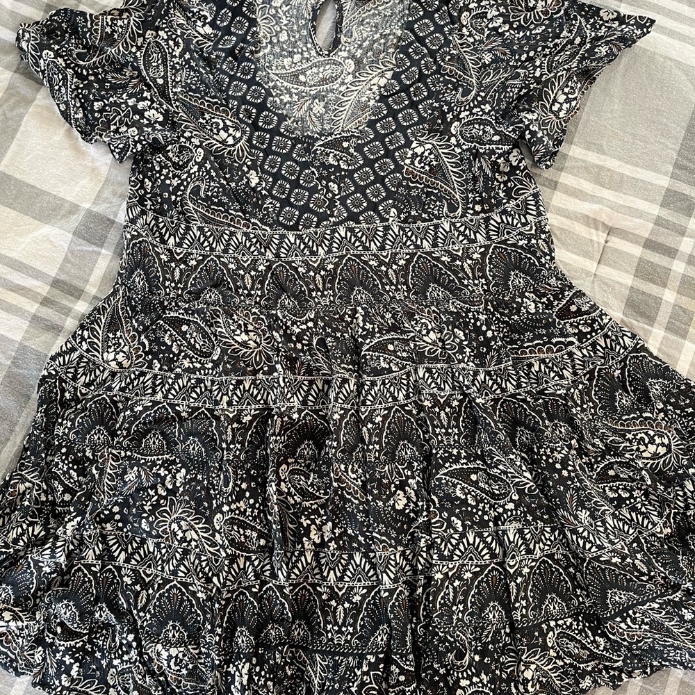 Bila 77 brand blue paisley western boho sun dress - Picture 4 of 8